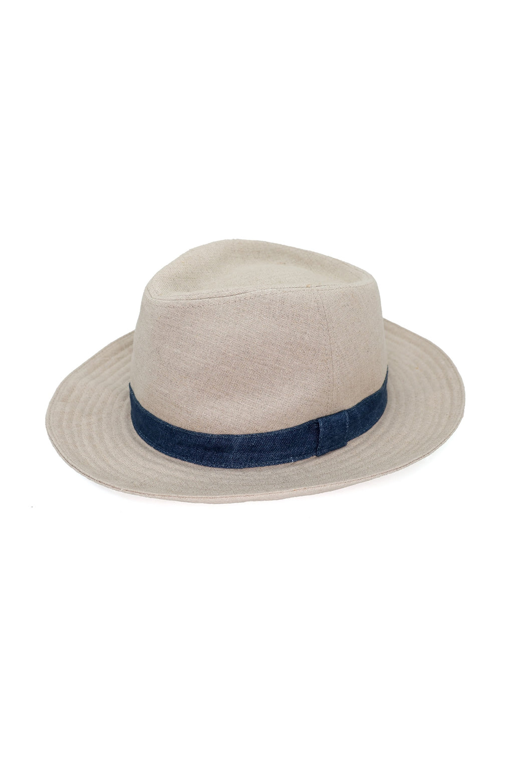 TESI | Linen Fedora | Blue & Beige