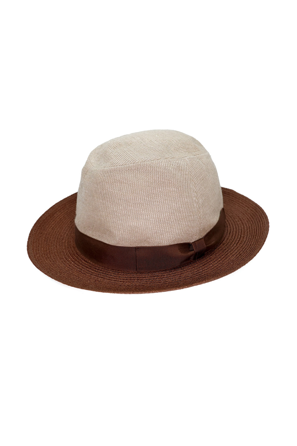 TESI | Mixed Textile Fedora | Natural & Chocolate