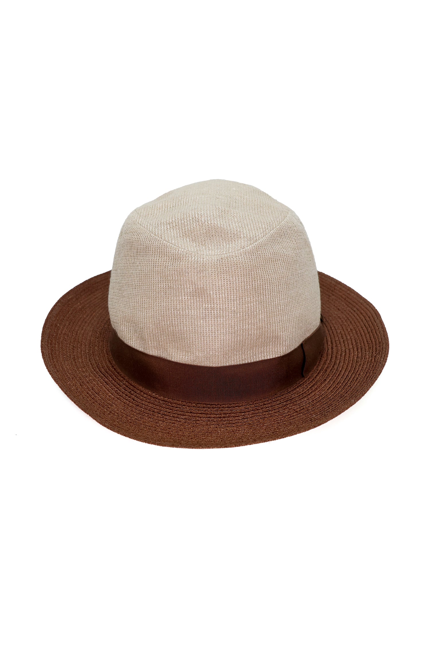 TESI | Mixed Textile Fedora | Natural & Chocolate