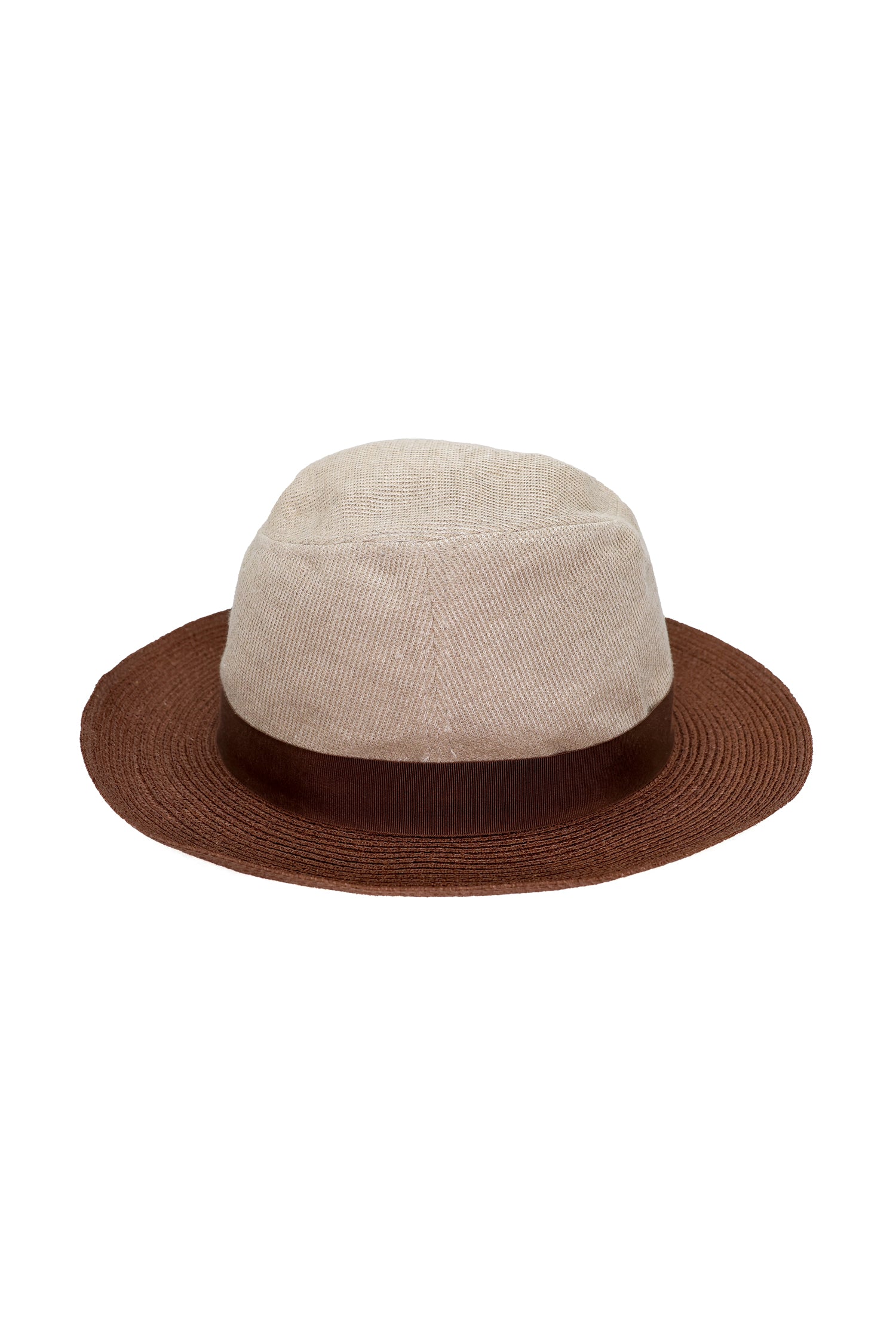 TESI | Mixed Textile Fedora | Natural & Chocolate