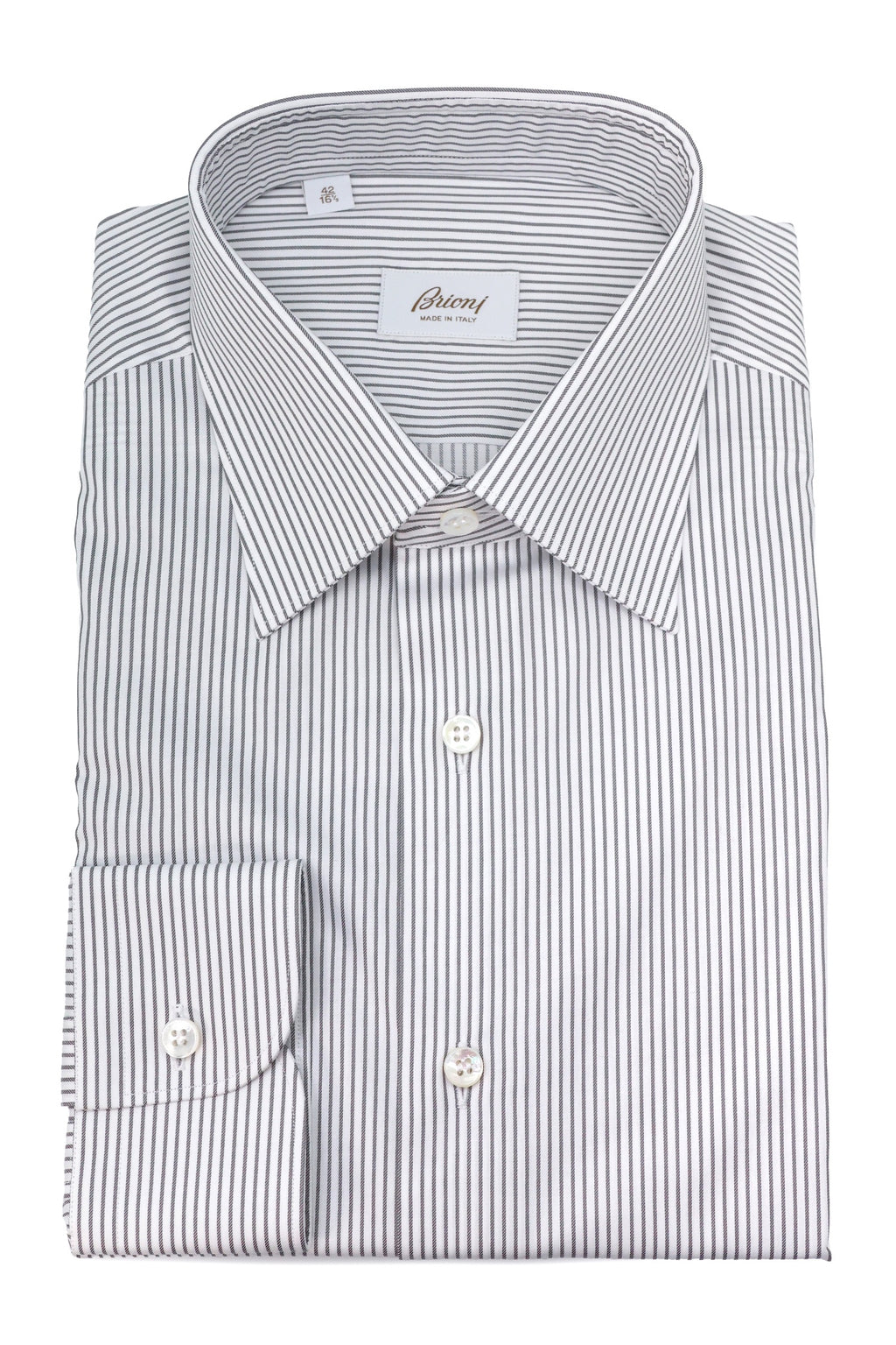 BRIONI | Clark Striped Shirt | Grey & White