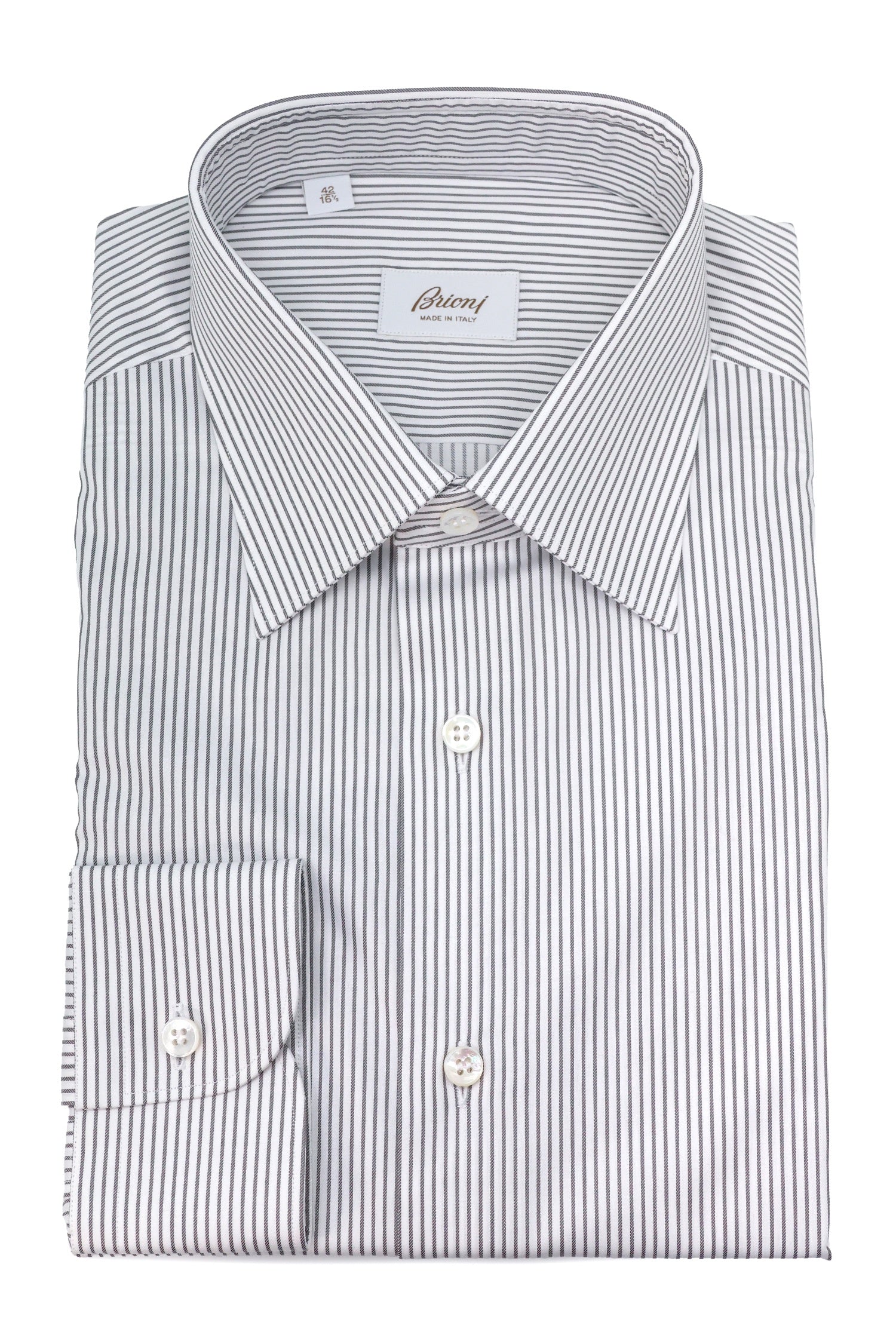 BRIONI | Clark Striped Shirt | Grey & White