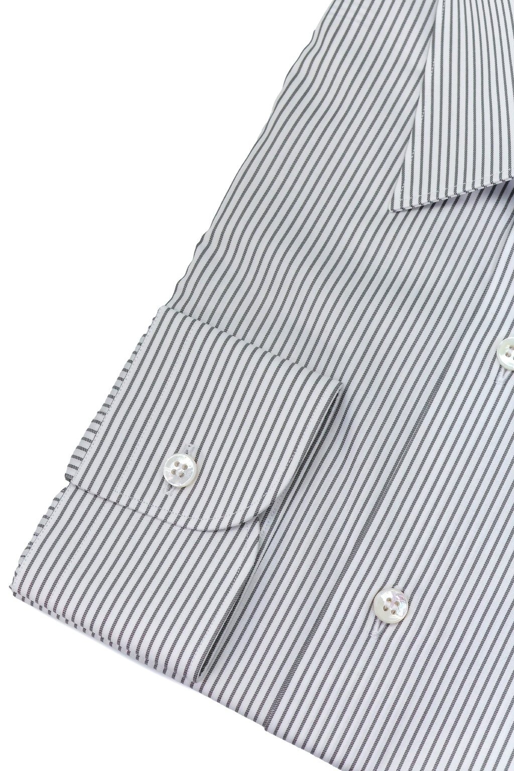 BRIONI | Clark Striped Shirt | Grey & White