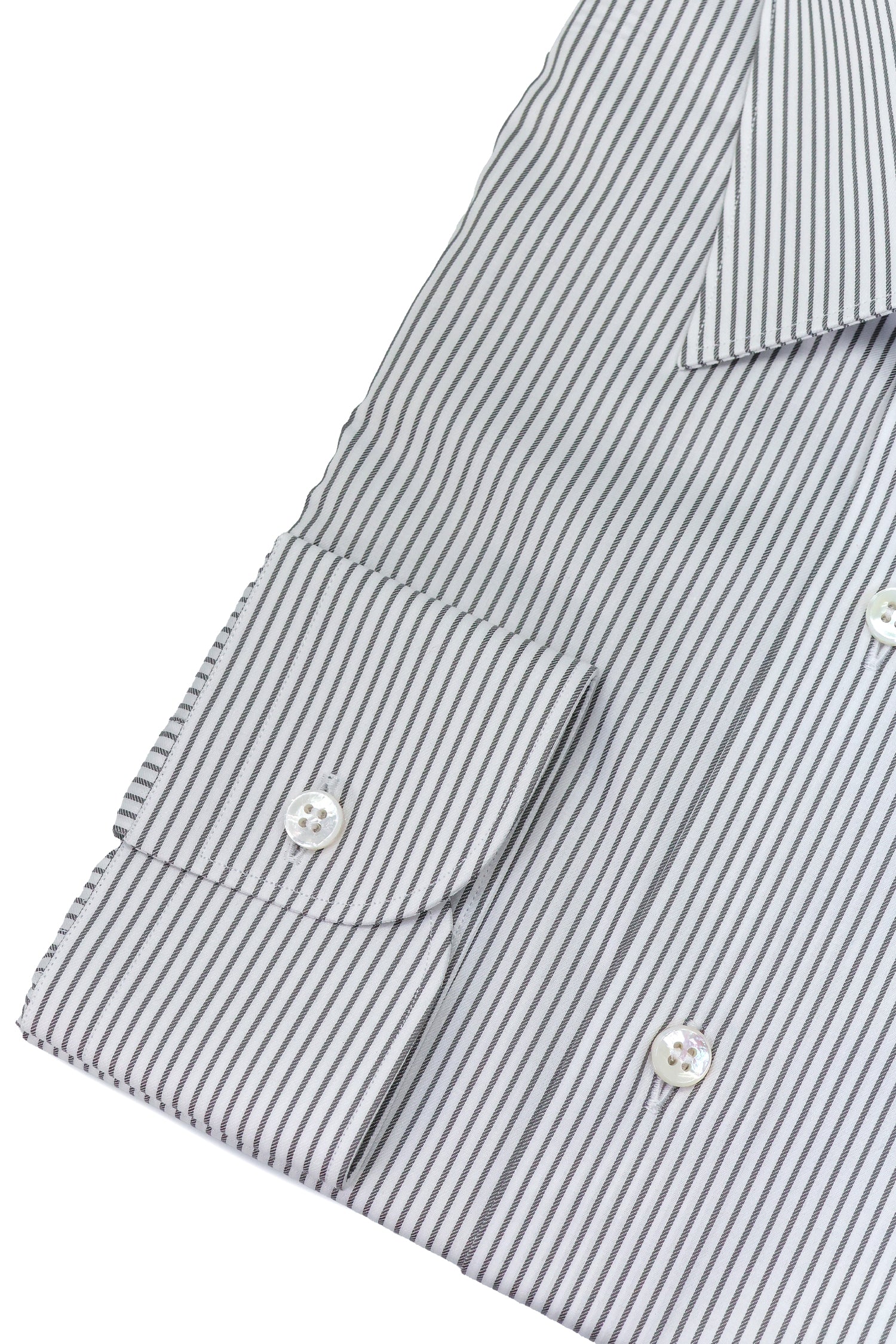 BRIONI | Clark Striped Shirt | Grey & White