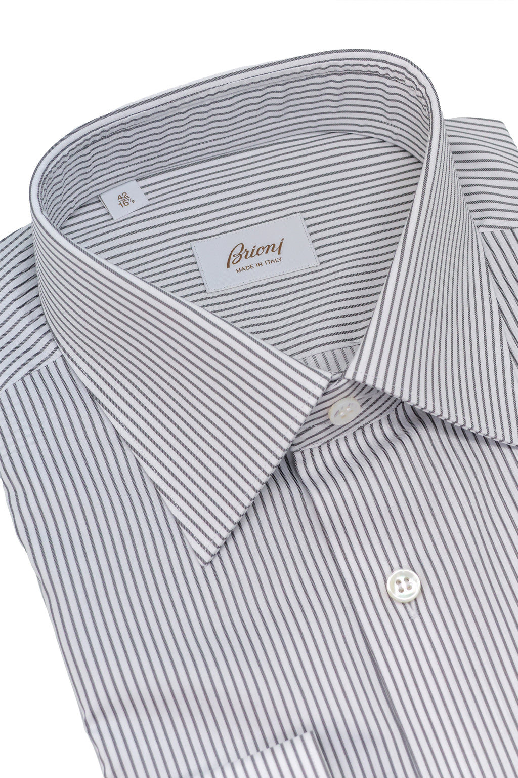 BRIONI | Clark Striped Shirt | Grey & White