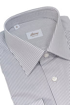 BRIONI | Clark Striped Shirt | Grey & White