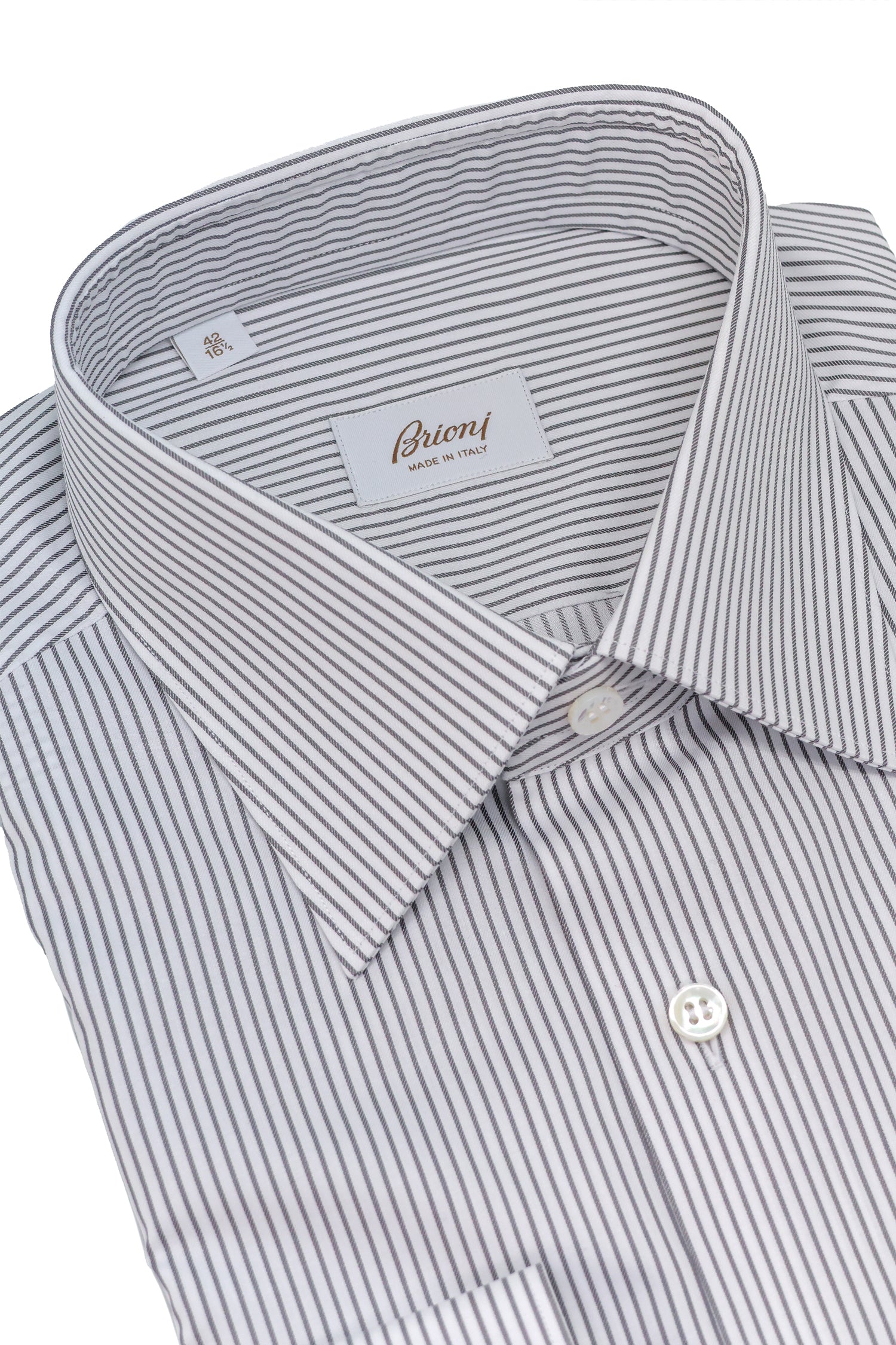 BRIONI | Clark Striped Shirt | Grey & White