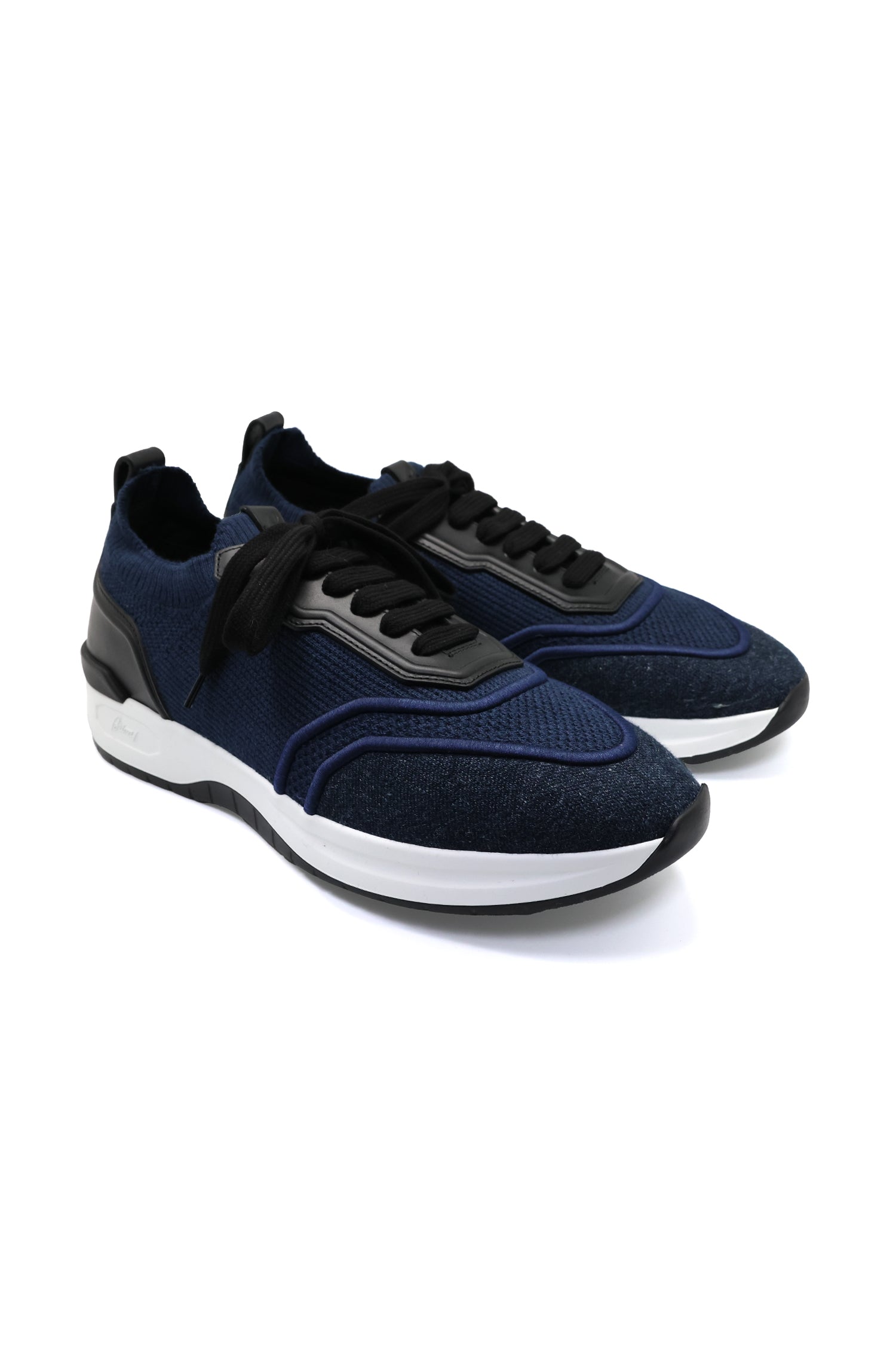 BRIONI | Elasticated Sneaker Leather Trims | Navy