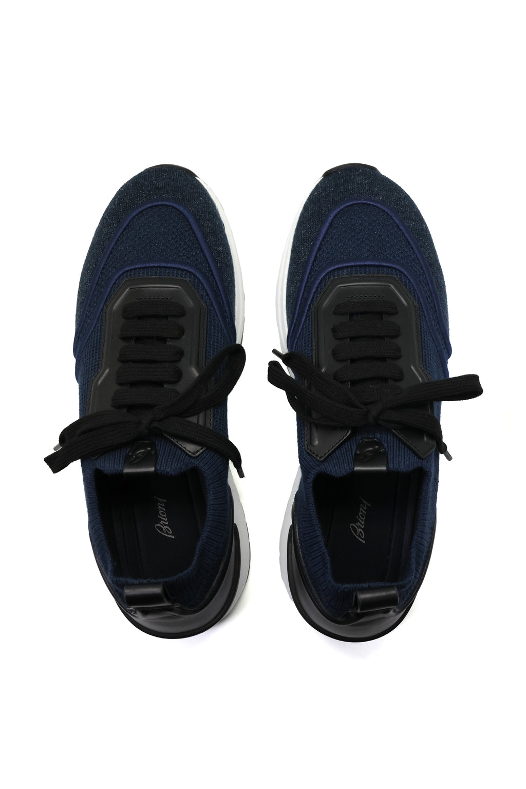 BRIONI | Elasticated Sneaker Leather Trims | Navy