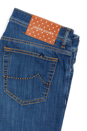 JACOB COHEN | Bard Jeans Spotty Patch | Mid-Blue Denim