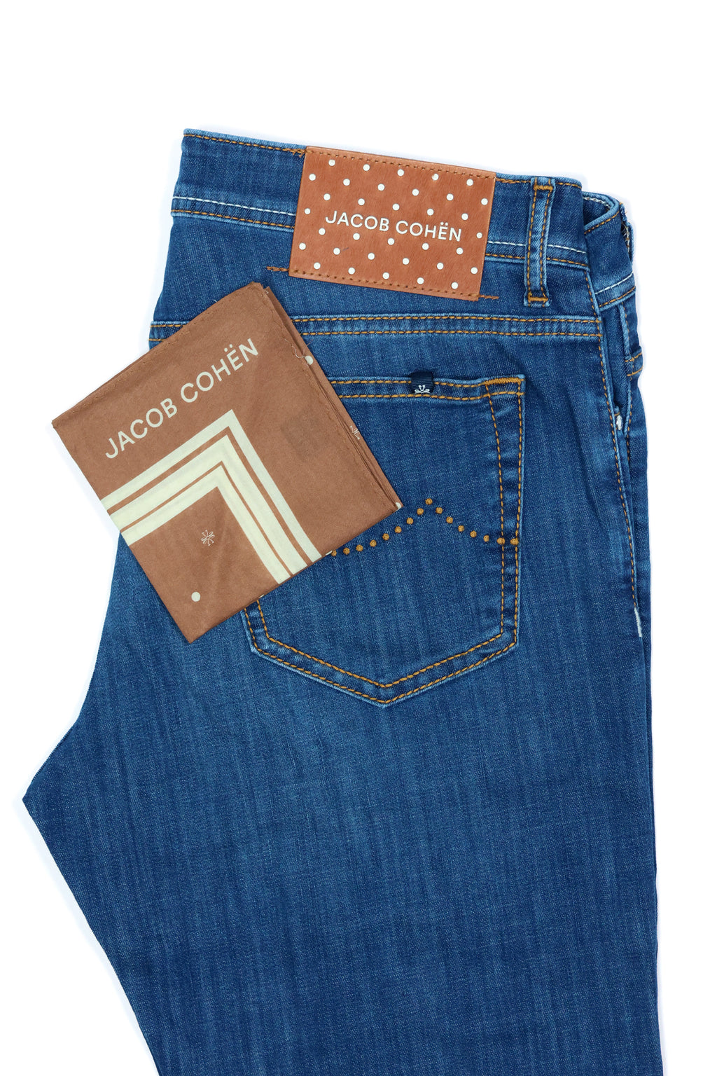 JACOB COHEN | Bard Jeans Spotty Patch | Mid-Blue Denim