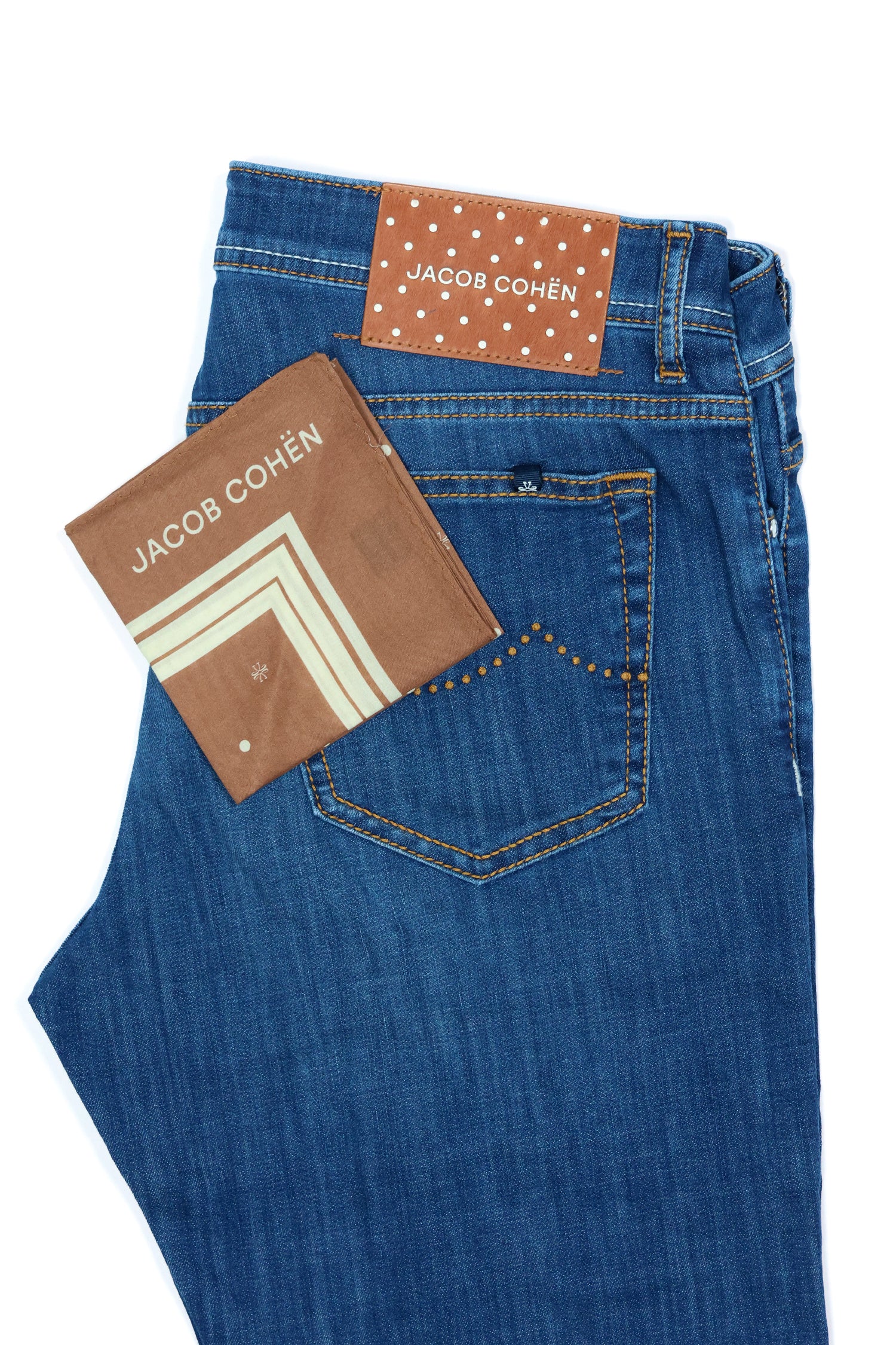 JACOB COHEN | Bard Jeans Spotty Patch | Mid-Blue Denim