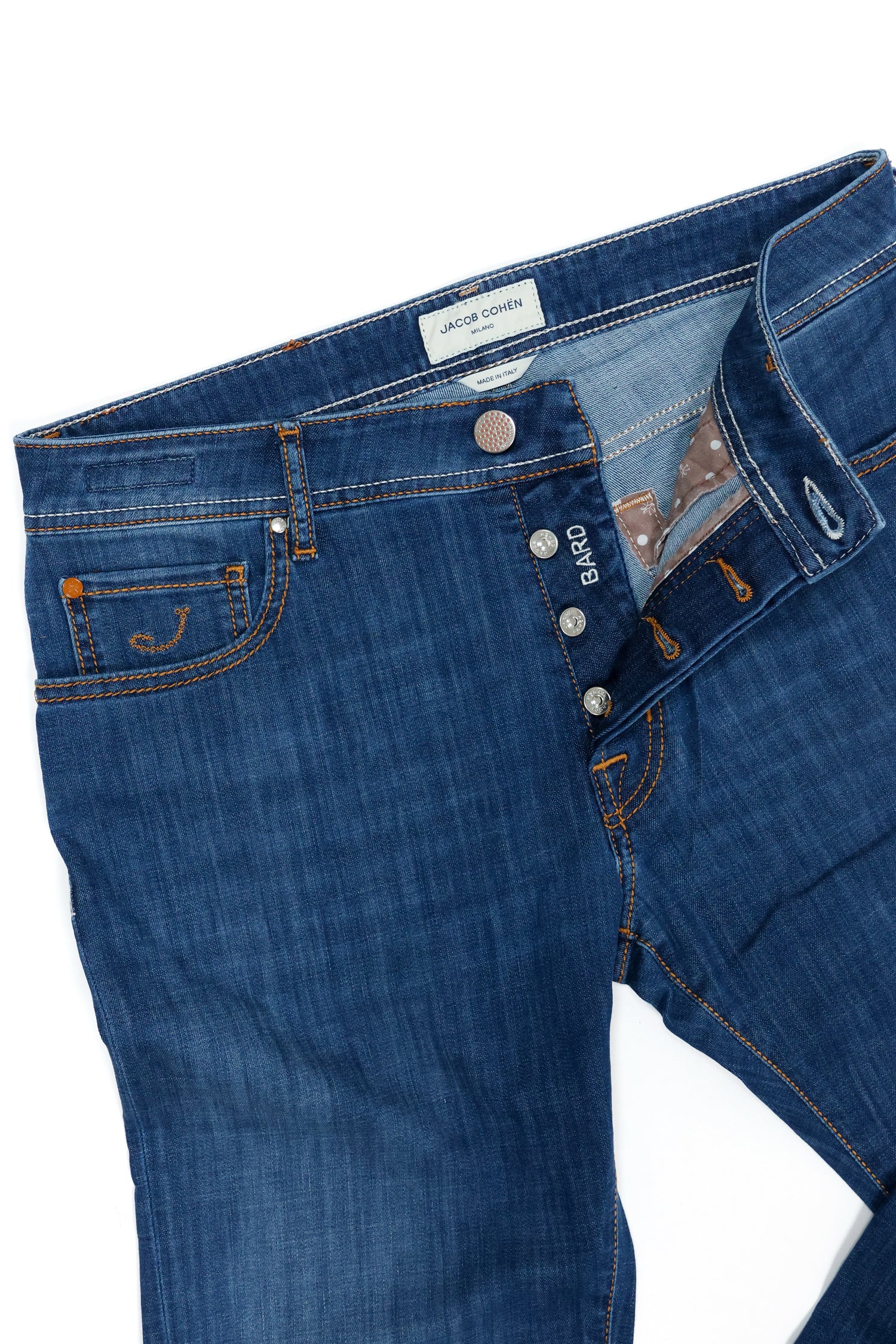 JACOB COHEN | Bard Jeans Spotty Patch | Mid-Blue Denim
