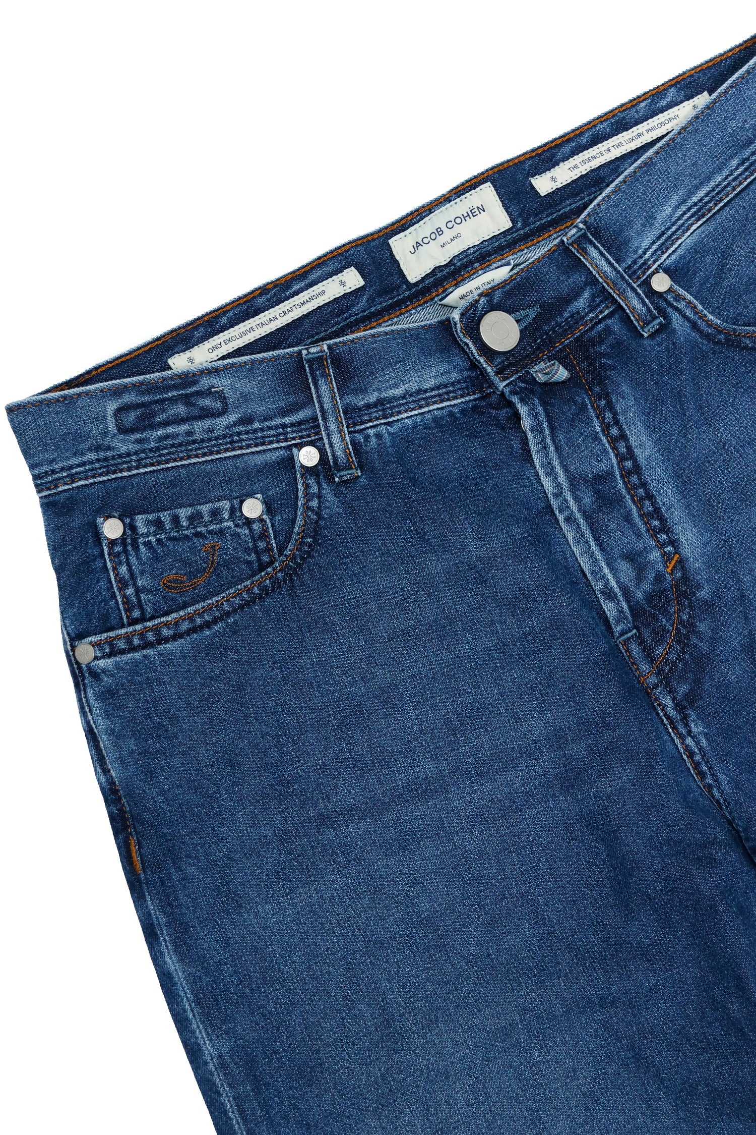 JACOB COHEN | Edo Regular Straight Jeans | Mid-Blue Denim