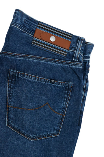 JACOB COHEN | Edo Regular Straight Jeans | Mid-Blue Denim