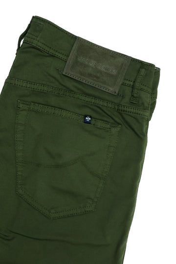JACOB COHEN | Bard Twill Cotton Trousers | Forest