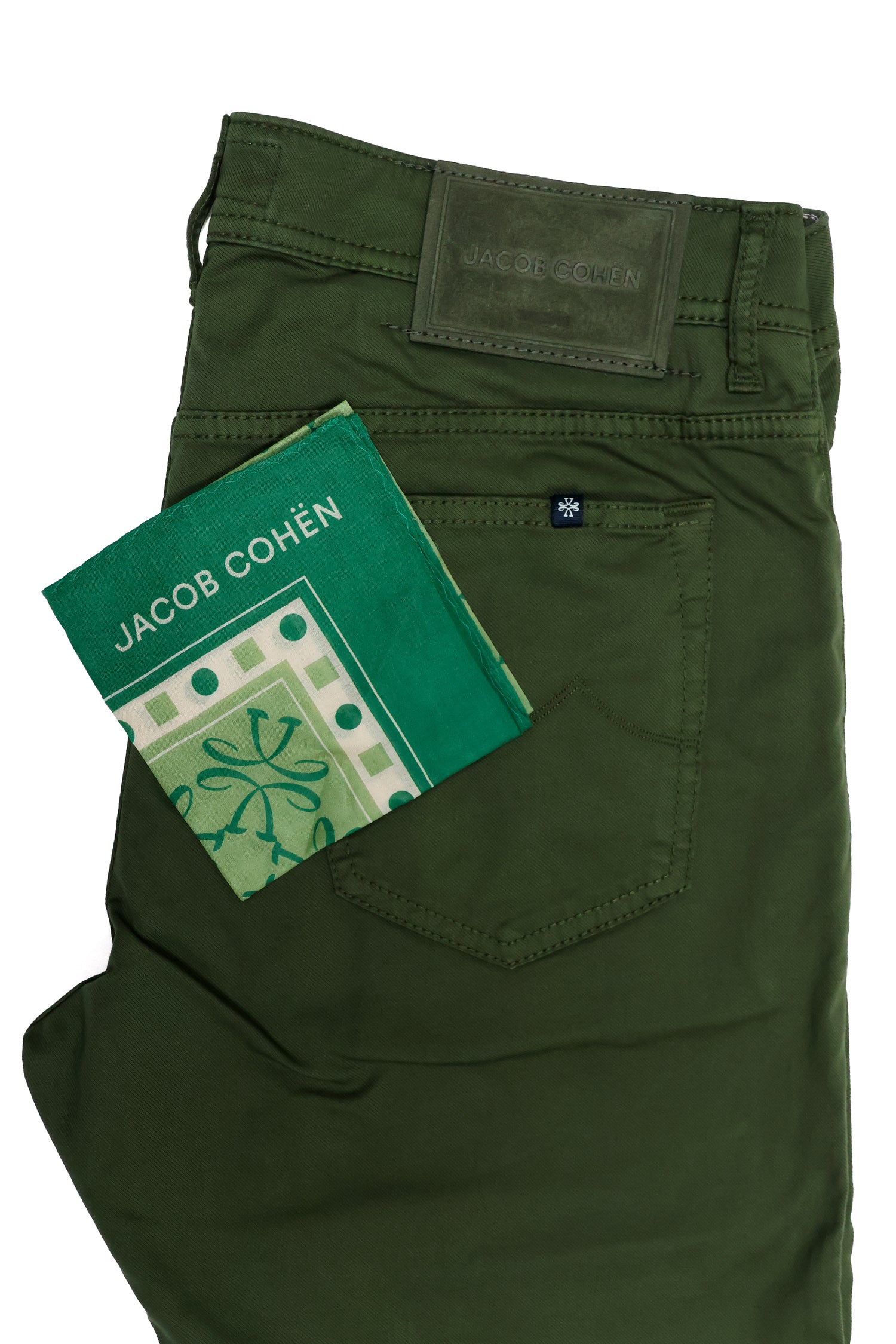 JACOB COHEN | Bard Twill Cotton Trousers | Forest