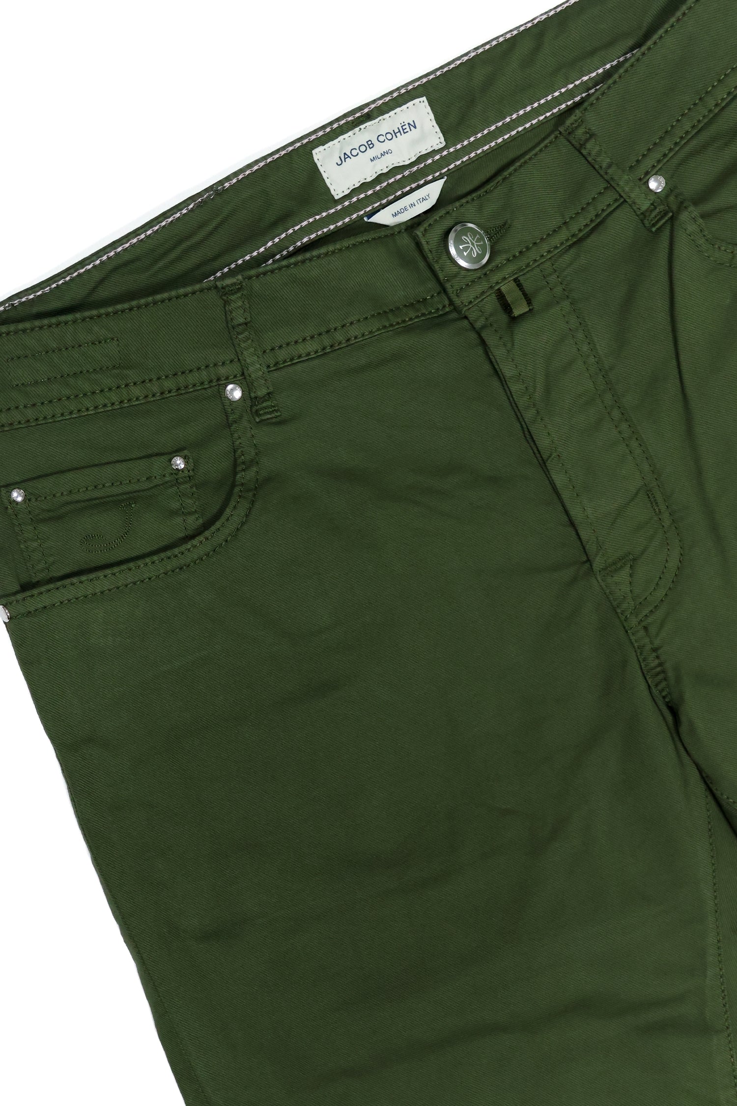 JACOB COHEN | Bard Twill Cotton Trousers | Forest