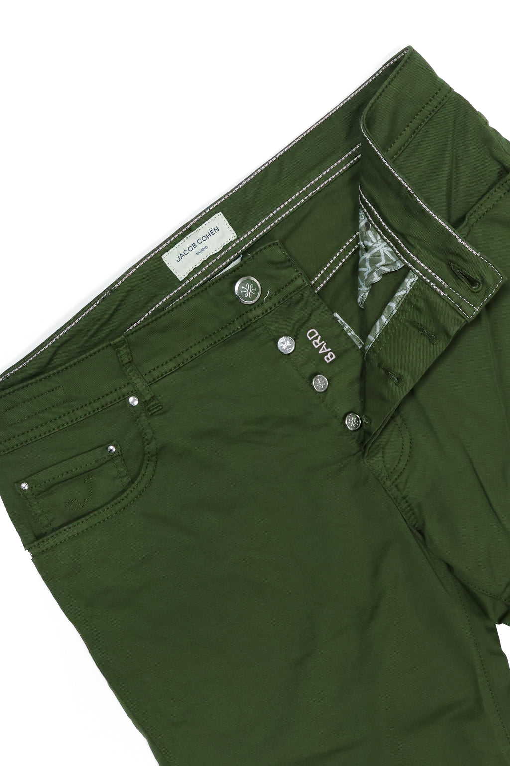JACOB COHEN | Bard Twill Cotton Trousers | Forest