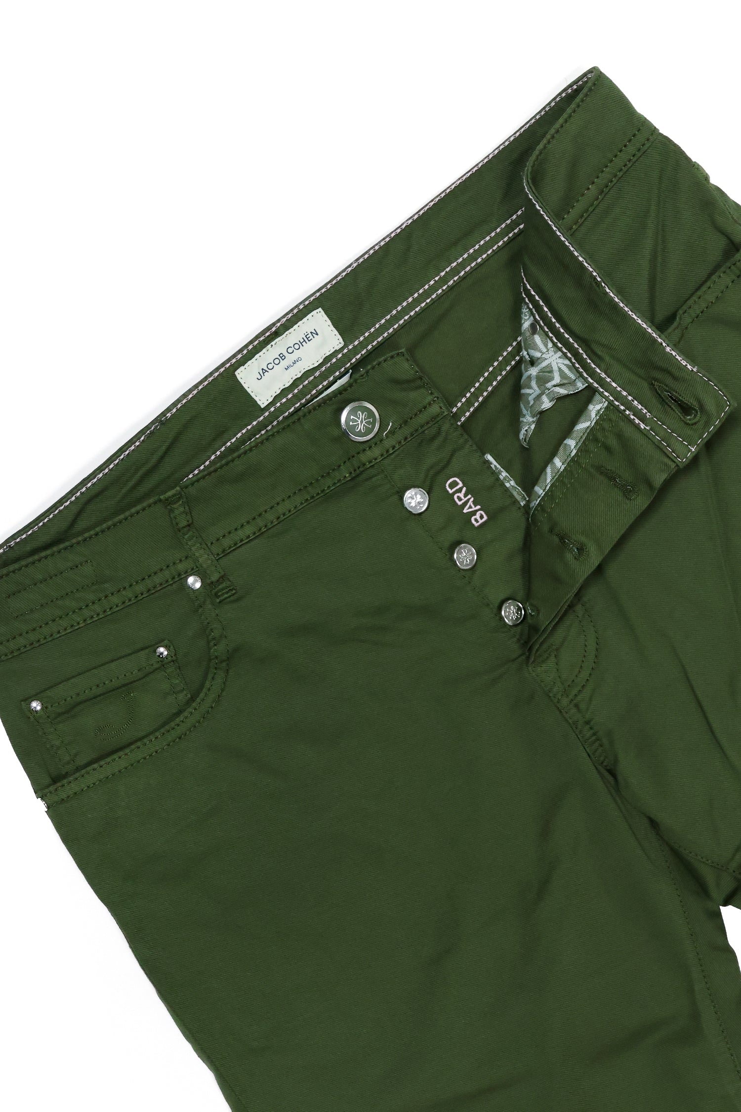 JACOB COHEN | Bard Twill Cotton Trousers | Forest