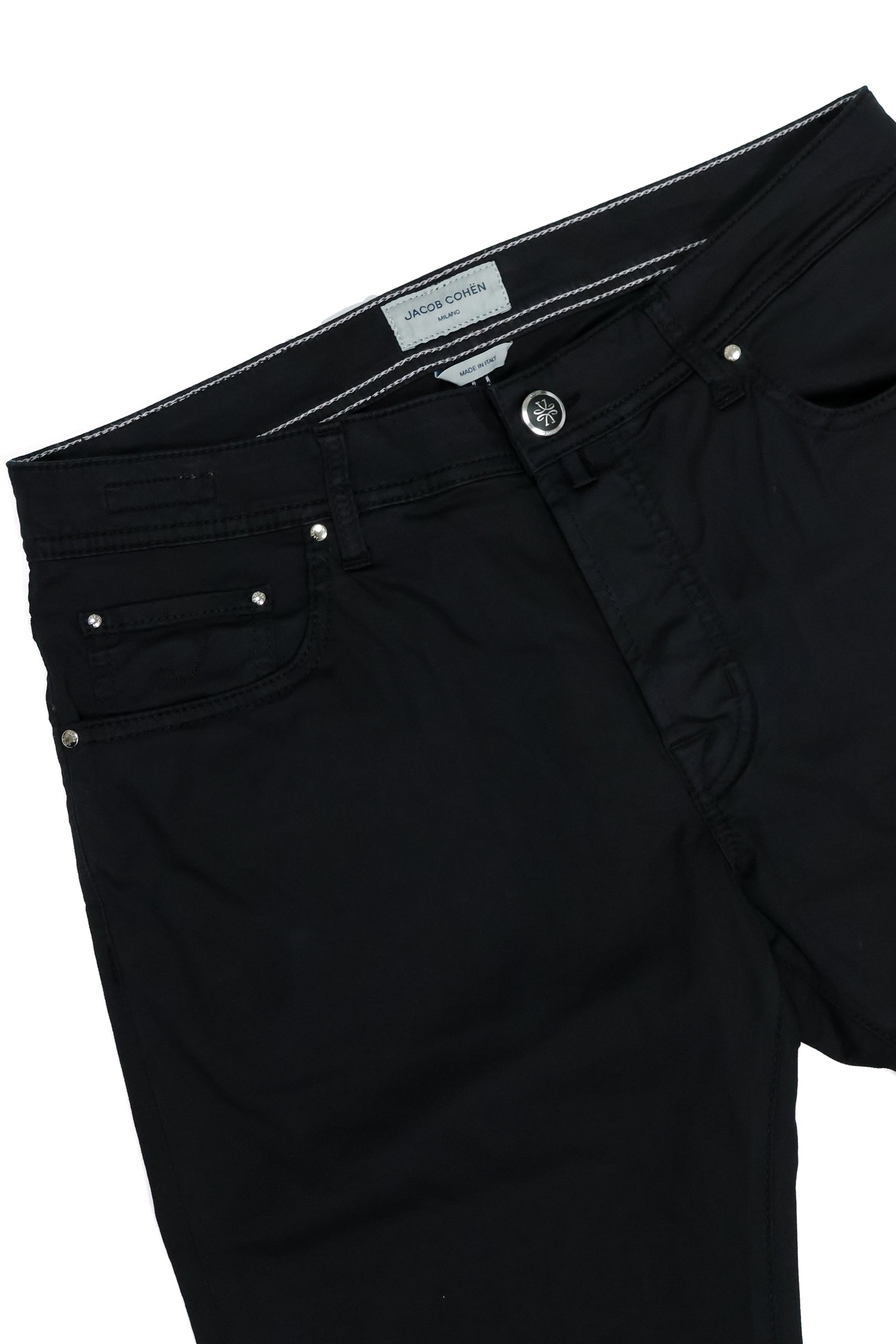 JACOB COHEN | Bard Twill Cotton Trousers | Black