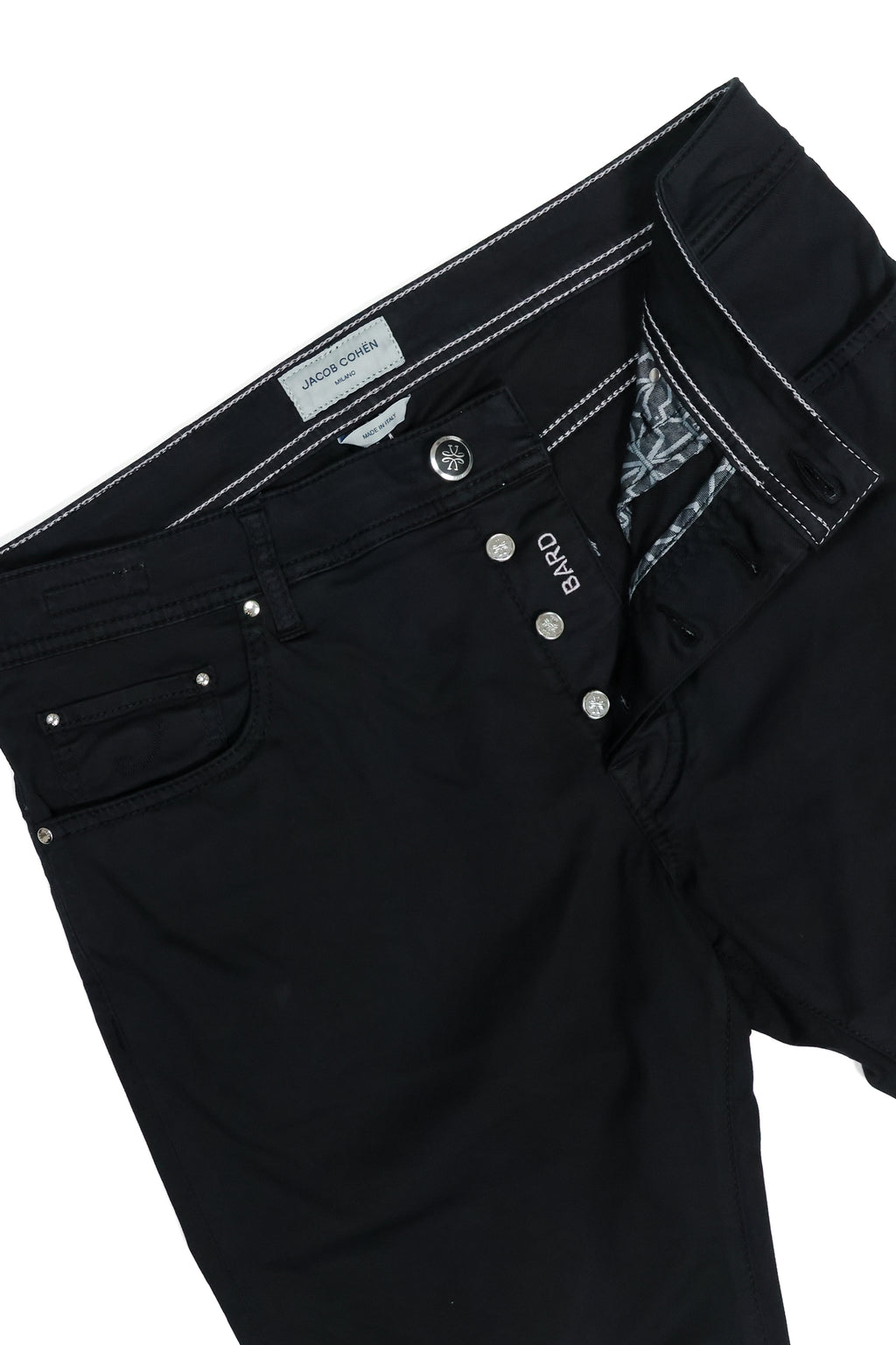 JACOB COHEN | Bard Twill Cotton Trousers | Black