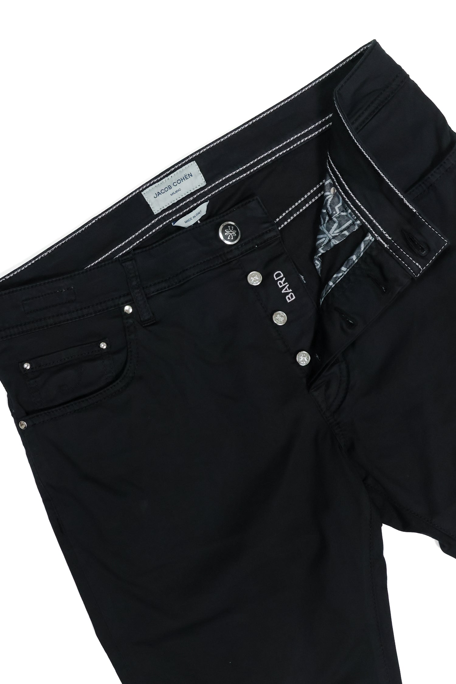 JACOB COHEN | Bard Twill Cotton Trousers | Black