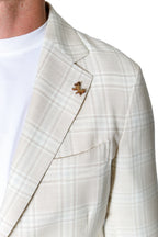 TOMBOLINI | Zero-Gravity Large Check Jacket | Cream