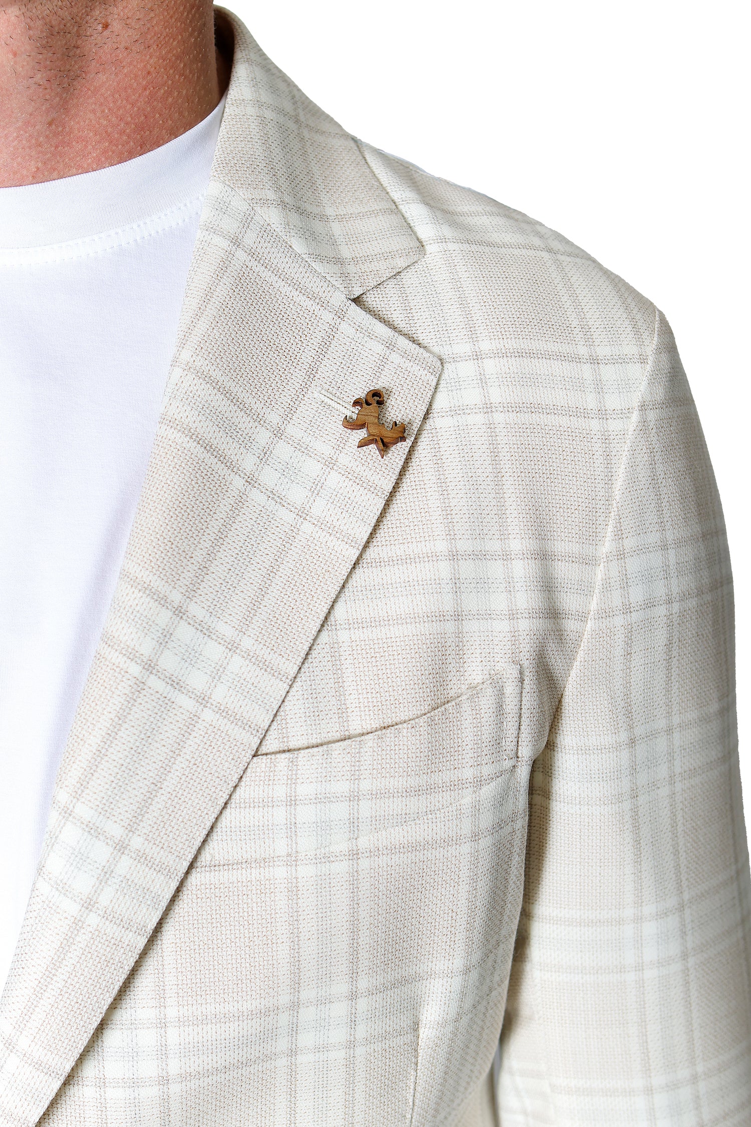 TOMBOLINI | Zero-Gravity Large Check Jacket | Cream