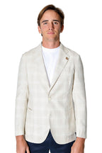 TOMBOLINI | Zero-Gravity Large Check Jacket | Cream