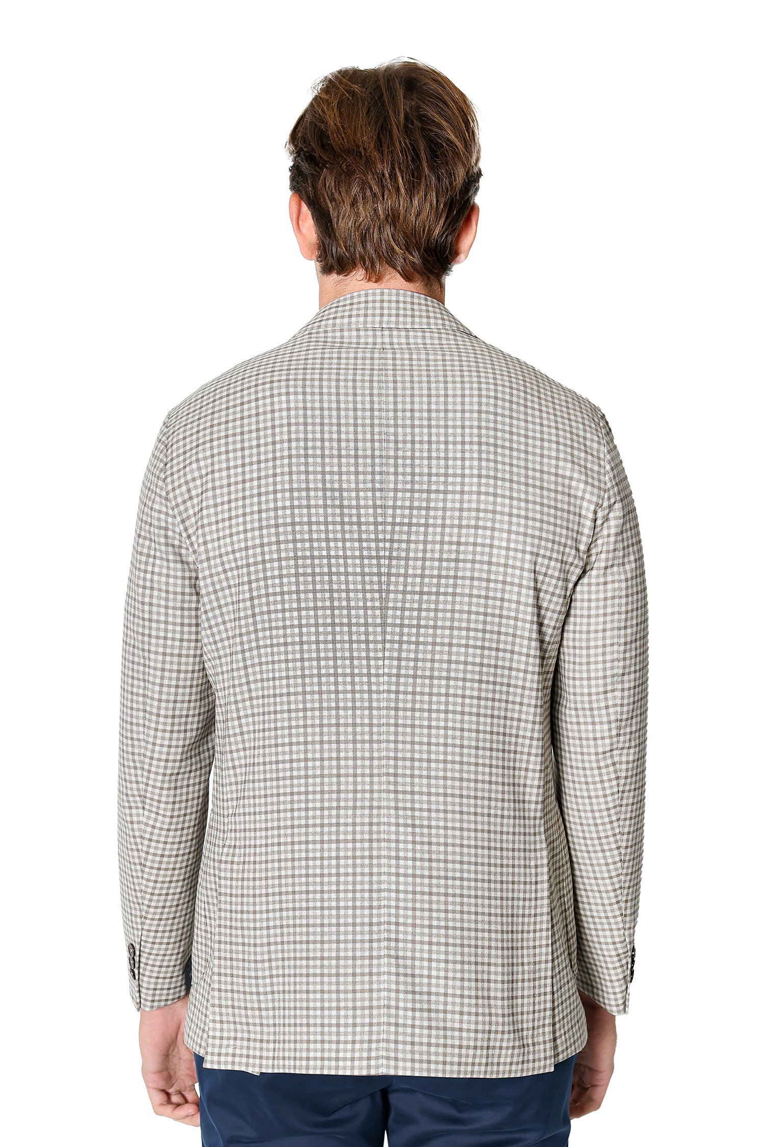 TOMBOLINI | Zero-Gravity Check Jacket | Coffee & Cream