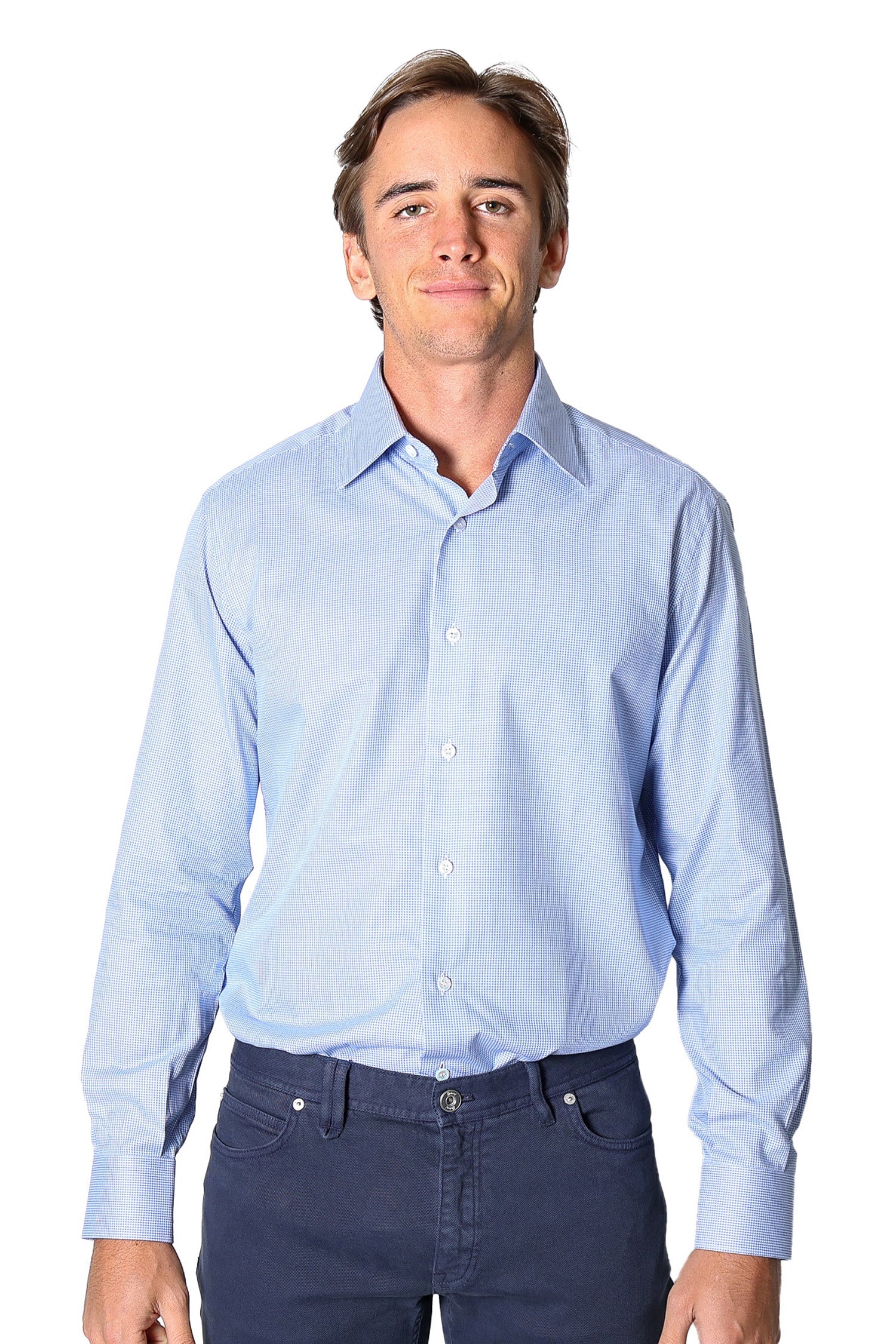 BRIONI | Brunico Houndstooth Shirt | Blues