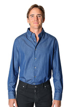 BRIONI | Chambray Shirt | Denim Blue