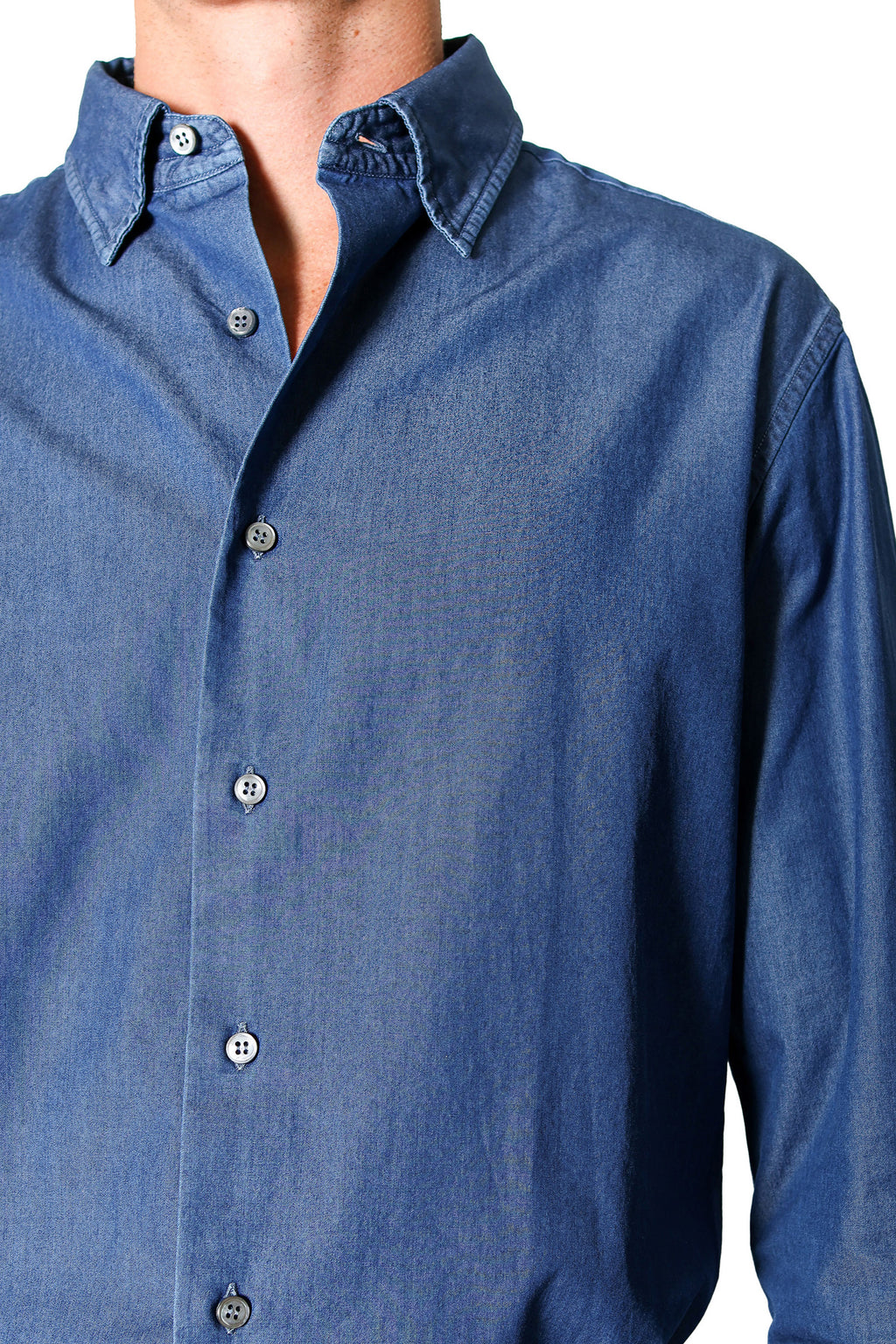 BRIONI | Chambray Shirt | Denim Blue