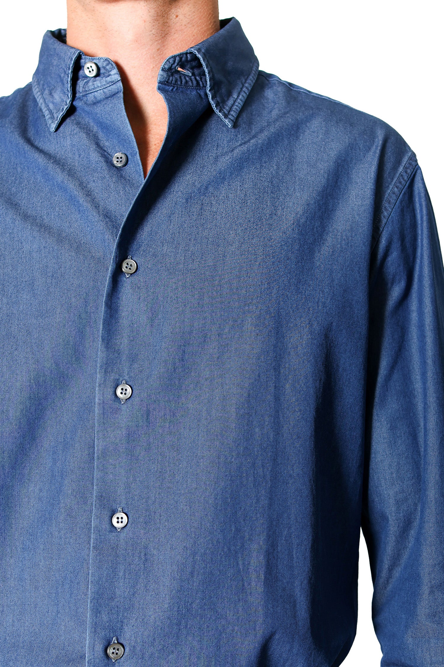 BRIONI | Chambray Shirt | Denim Blue