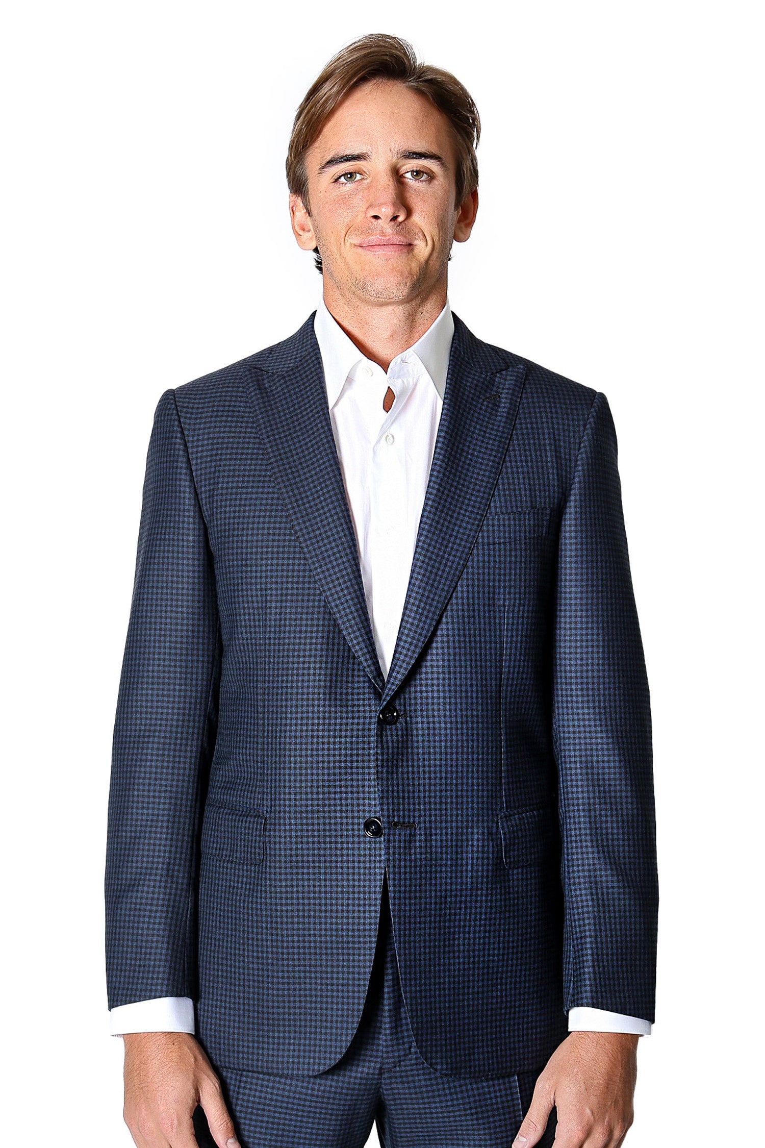 BRIONI | Small Check Suit | Blue-Black