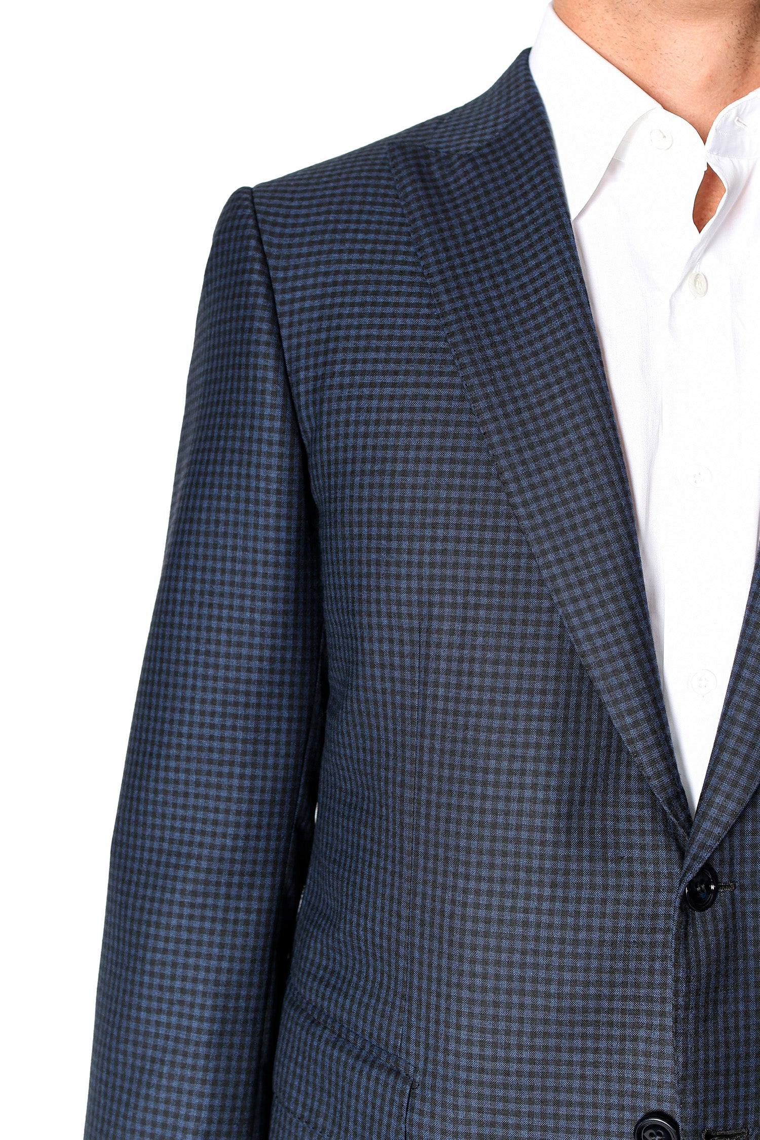 BRIONI | Small Check Suit | Blue-Black