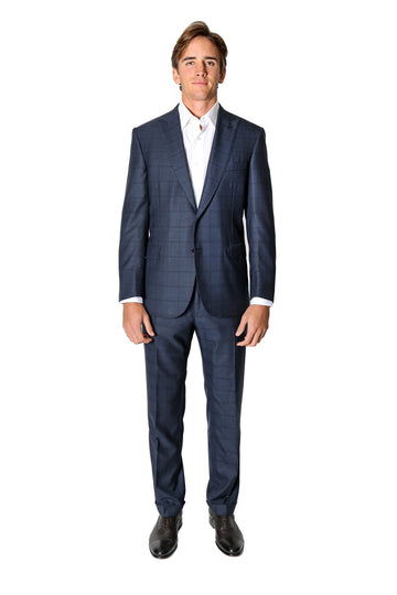 BRIONI Navy Wide Check Suit
