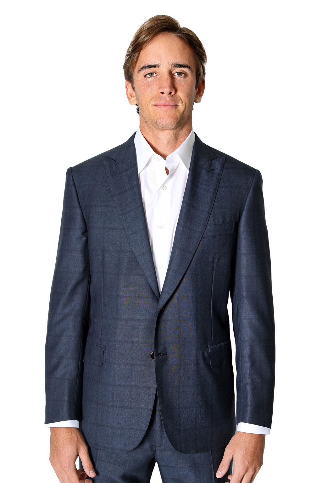 BRIONI | Wide Check Suit | Navy