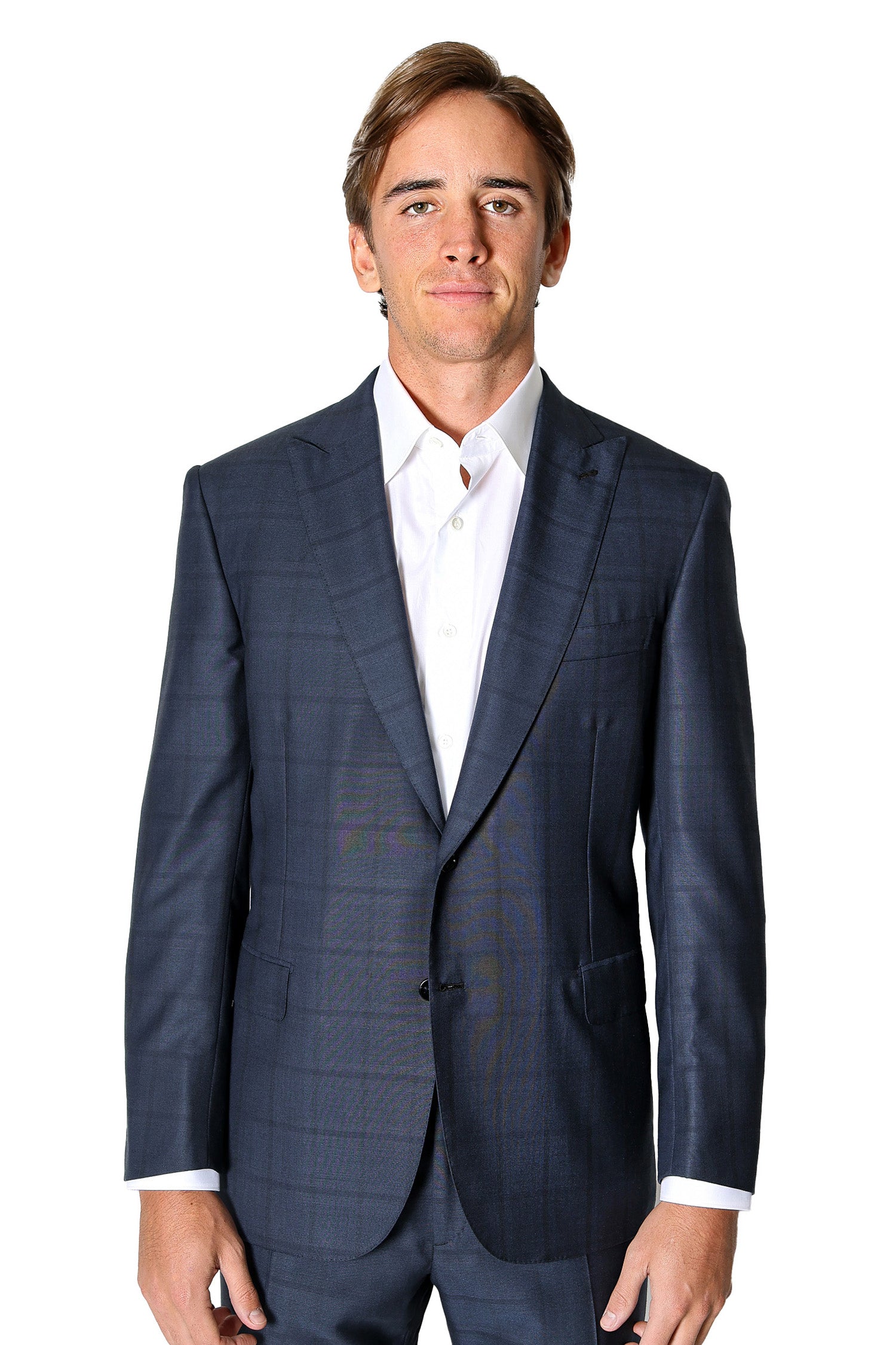 BRIONI | Wide Check Suit | Navy