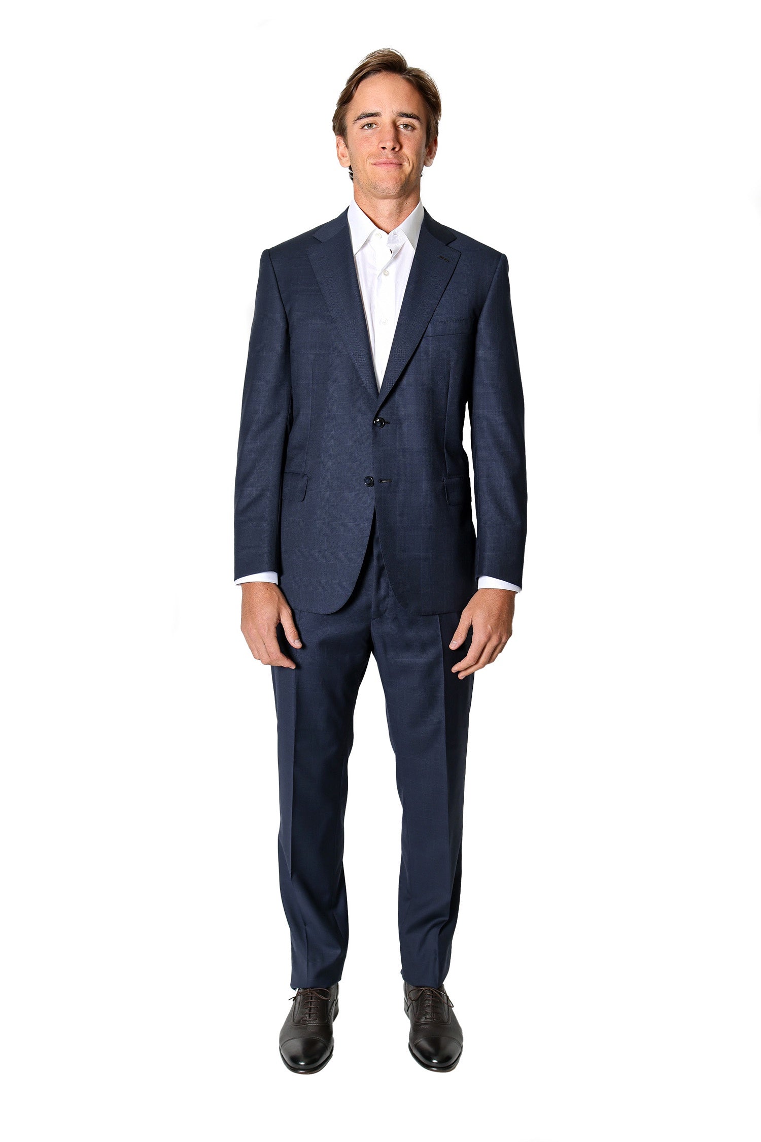 BRIONI | Check Suit | Navy