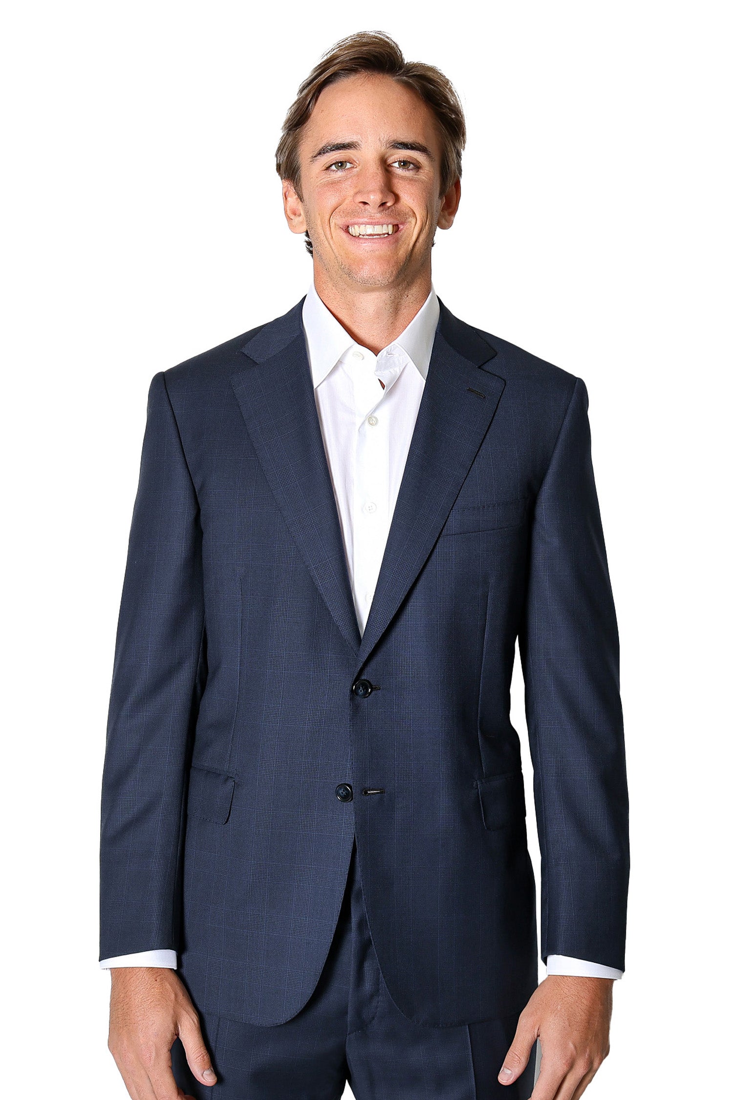 BRIONI | Check Suit | Navy