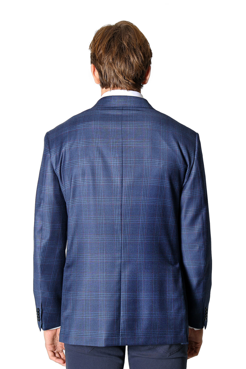 BRIONI | Unlined Plume Red Check Jacket | Dark Blue