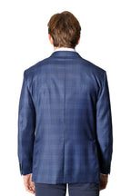 BRIONI | Unlined Plume Red Check Jacket | Dark Blue