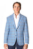 BRIONI | Unlined Plume Check Jacket | Sky Blue