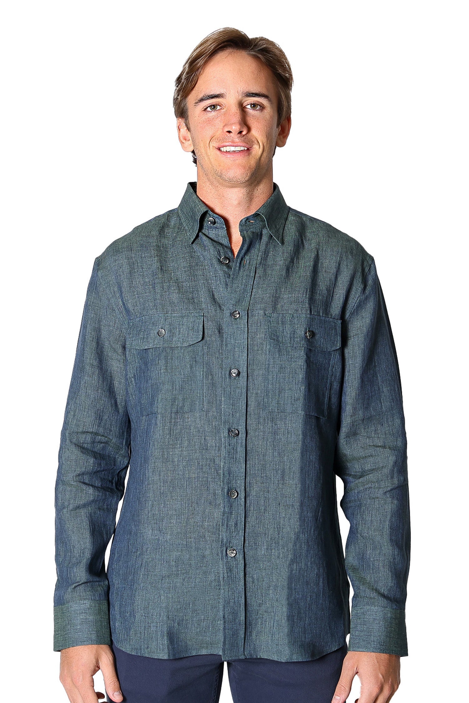 BRIONI | Military Shirt | Deep Sea