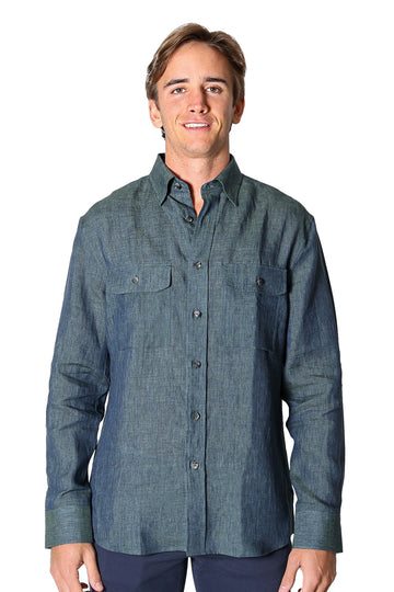 BRIONI Deep Sea Military Shirt