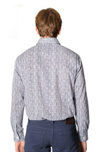 BRIONI | Vertical Stripe Shirt | Blue & White