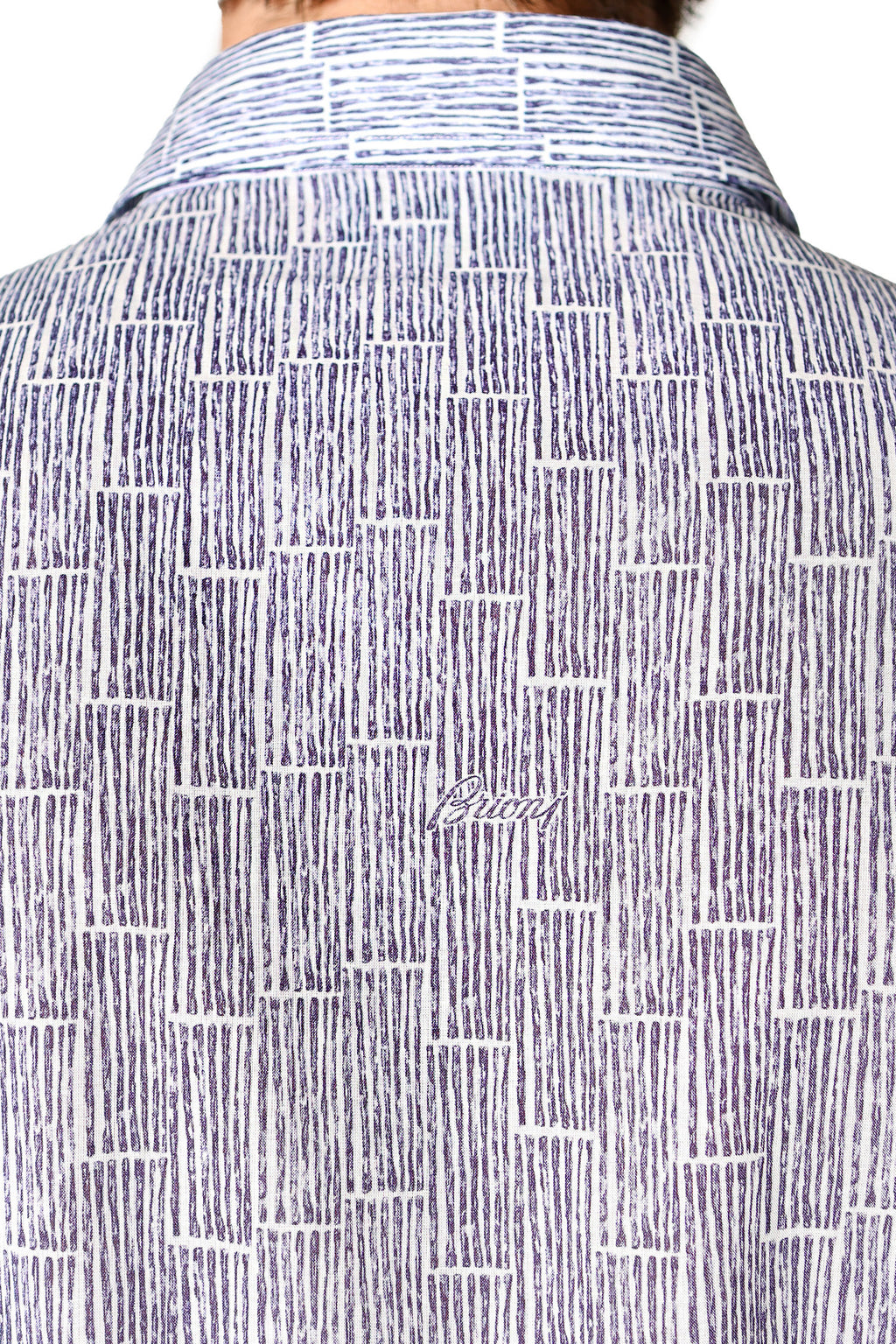 BRIONI | Vertical Stripe Shirt | Blue & White