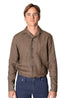 BRIONI | Casual Collar Linen Shirt | Chocolate